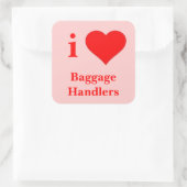 私は手荷物係を愛します スクエアシール (バッグ)