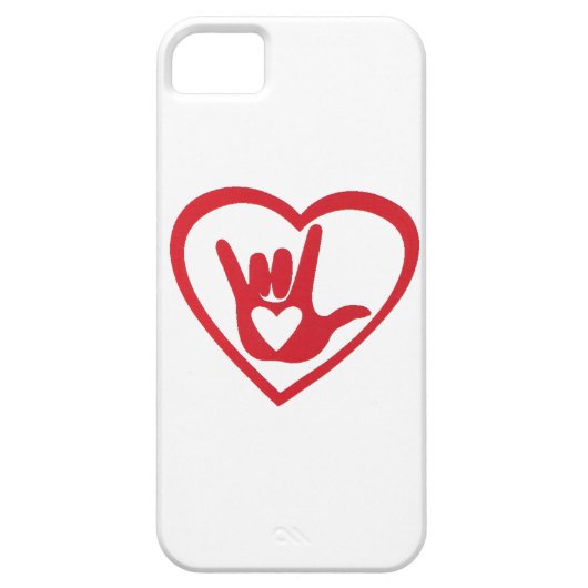 私は手話の愛します(すべての私のハートと) Case-Mate iPhoneケース (裏面)