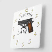 私は手銃との法律です スクエア壁時計 (傾斜)