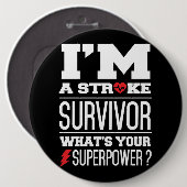 私は打撃の生存者です。 あなたの超出力は何ですか。 缶バッジ (正面&裏面)
