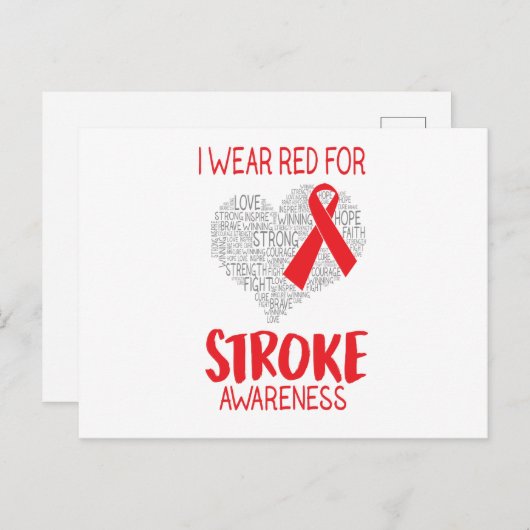 私は打撃の認識度のための赤を身に着けています 案内ポストカード (正面/裏面)