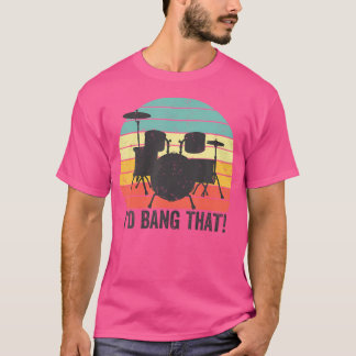 私は打楽器ドラムのドラムセットを叩く Tシャツ