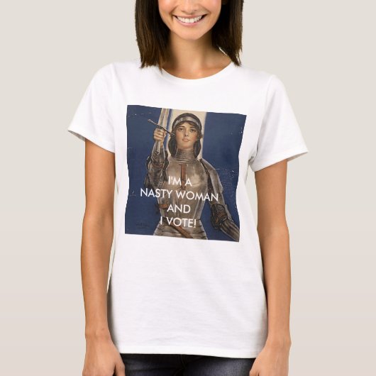 私は扱いにくい女性であり、投票します! Tシャツ (正面)