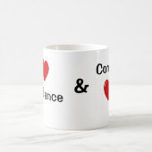 私は承諾のハートを私承諾のオフィス愛します コーヒーマグカップ (中央)