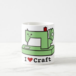 私は技術のかわいいのミシンを愛します コーヒーマグカップ