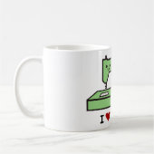 私は技術のかわいいのミシンを愛します コーヒーマグカップ (左)