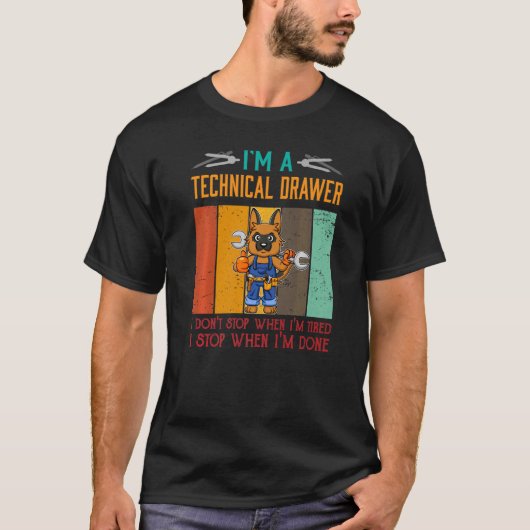 私は技術的な引き出ストップして終わった時は荷車を引く Tシャツ (正面)