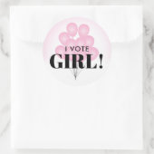 私は投票ガールピンクのバルーン性別を表示パーティー ラウンドシール (バッグ)