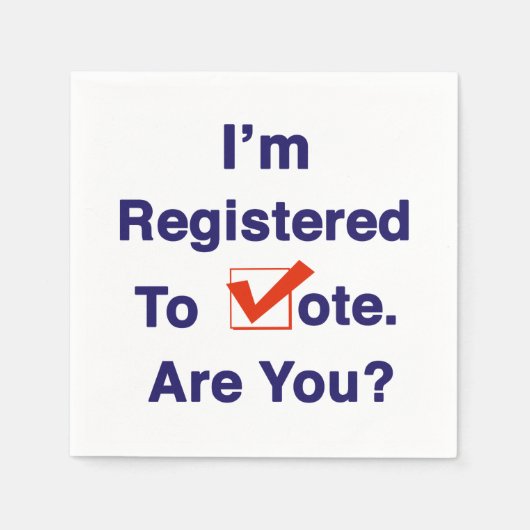 私は投票登録を受けています スタンダードカクテルナプキン (正面)