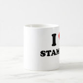 私は押すことを愛します コーヒーマグカップ (中央)