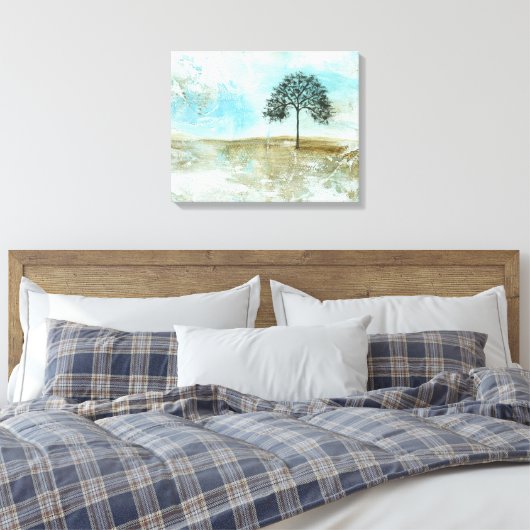 私は抽象芸術風景ローンツリーアートに耐える キャンバスプリント (インサイチュ (寝室))