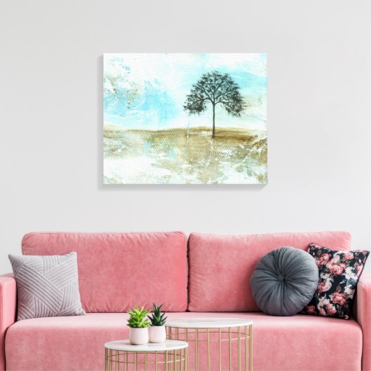 私は抽象芸術風景ローンツリーアートに耐える キャンバスプリント (インサイチュ (リビング))