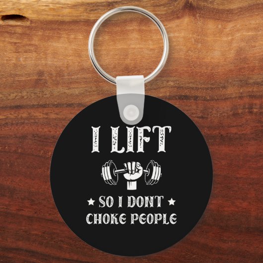 私は持ち上げるので、私は人々のジムおもしろいボディビルを窒息させない キーホルダー (正面)