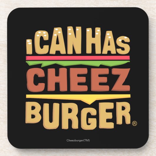 私は持っていますCheezburgerのロゴをできます コースター (正面)