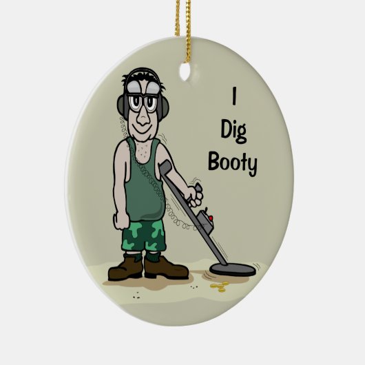 私は掘るブーティーメタル探偵男の宝探し セラミックオーナメント (右)