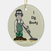 私は掘るブーティーメタル探偵男の宝探し セラミックオーナメント (左)