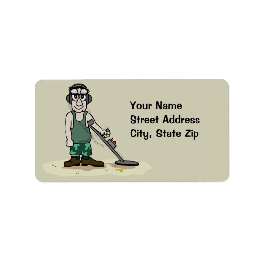 私は掘るブーティーメタル探偵男の宝探し ラベル (正面)