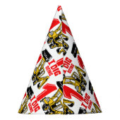 私は掘る1歳の建築1歳の誕生日 パーティーハット (裏面)