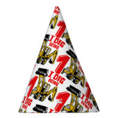 私は掘る1歳の建築1歳の誕生日 パーティーハット (右)