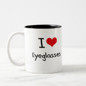 私は接眼レンズを愛します ツートーンマグカップ (左)