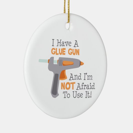 私は接着剤銃を持っている セラミックオーナメント (右)