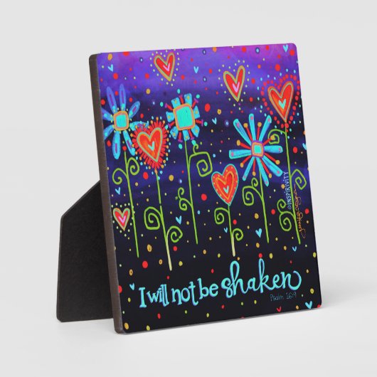 私は揺らぐことはないフローラハートインスピレーション フォトプラーク (正面)