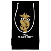 私は擦り切れた結び目のロープンおもしろいダークBGだ スモールペーパーバッグ (正面)