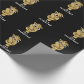 私は擦り切れた結び目のロープンおもしろいダークBGだ ラッピングペーパー (角)