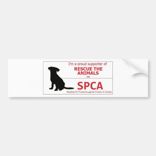 "私は支えますSPCAを… " バンパーステッカー (正面)