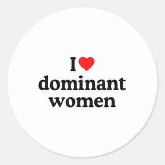 私は支配的な女性のシャツが大好き – Iハート支配的なWom ラウンドシール