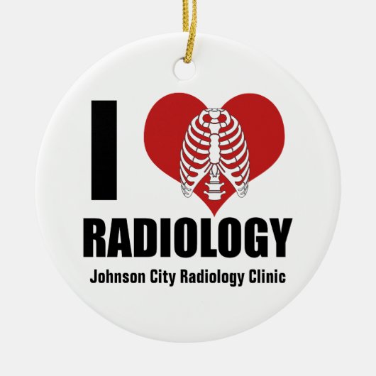 私は放射線科の放射線科のカスタムクリスマスが大好き セラミックオーナメント (正面)