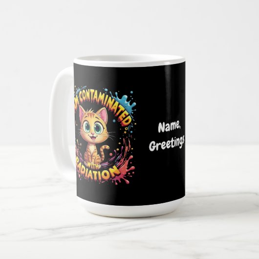 私は放射能猫のミーム日本ので汚染されている コーヒーマグカップ (正面左)
