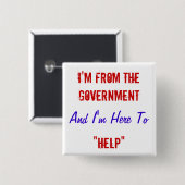 私は政府からあり、"救済することいますここに" 缶バッジ (正面&裏面)