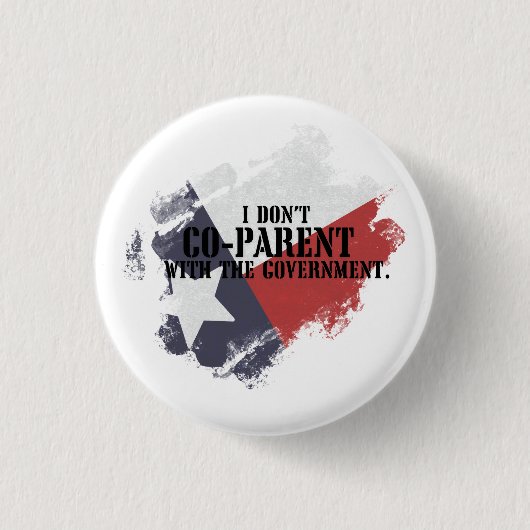私は政府のボタンと協力しない 缶バッジ (正面)