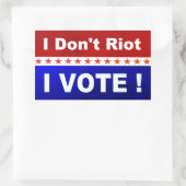 私は政治に投票する暴動を起こ人気があるさない 長方形シール (バッグ)