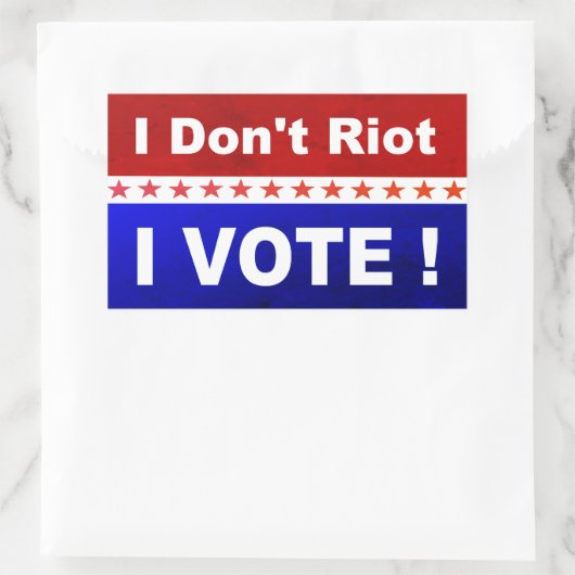 私は政治に投票する暴動を起こ人気があるさない 長方形シール (バッグ)