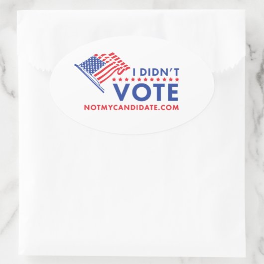 私は政治的ステッカーに投票しなかった 楕円形シール (バッグ)