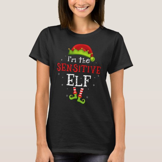 私は敏感な小妖精や小人おもしろいグループのChristm Tシャツ (正面)