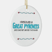 私は救助しましたグレート・ピレニーズ(メス犬)を セラミックオーナメント (右)