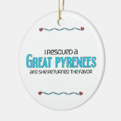 私は救助しましたグレート・ピレニーズ(メス犬)を セラミックオーナメント (左)