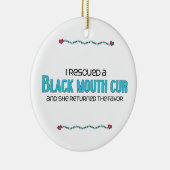 私は救助しました黒い口の野良犬(メス犬)を セラミックオーナメント (右)