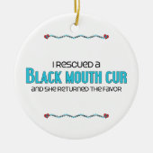 私は救助しました黒い口の野良犬(メス犬)を セラミックオーナメント (正面)