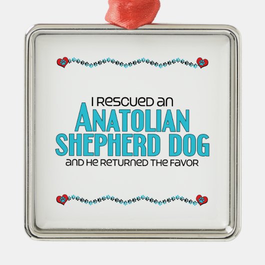 私は救助しましたAnatolian羊飼い犬(オス犬)を メタルオーナメント (正面)