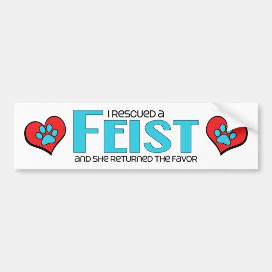 私は救助しましたFeist (メス犬)を バンパーステッカー (正面)