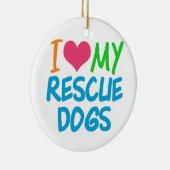 私は救助犬が大好き セラミックオーナメント (右)