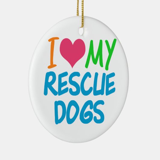私は救助犬が大好き セラミックオーナメント (右)
