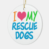 私は救助犬が大好き セラミックオーナメント (左)