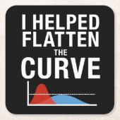 私は救済曲線を平らにする |社会的距離 スクエアペーパーコースター (正面)