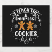 私は教えクッキーの先生のクリスマス スパークリングワインラベル (シングルラベル)