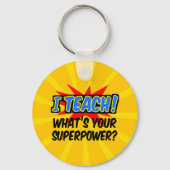 私は教えスーパーパワースーパーヒーロー先生とは キーホルダー (裏面)